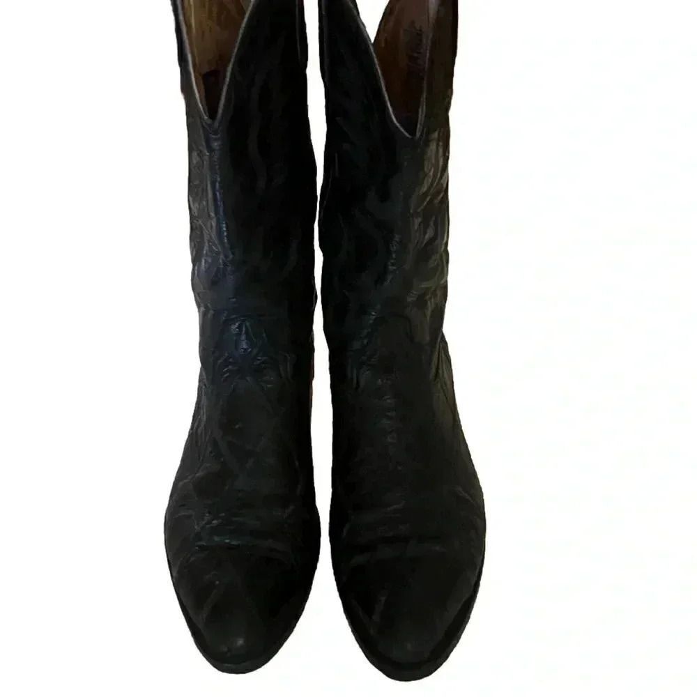 Pistolero Mens Ostrich Black Cowboy‎ Western Boots Men's Size 7.5